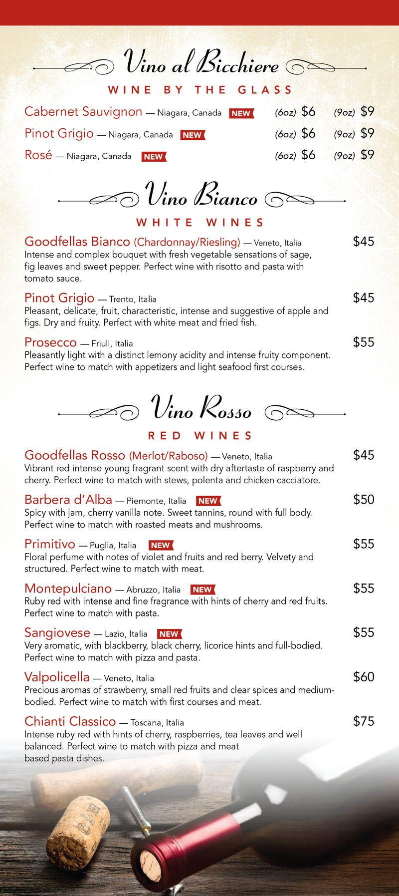Goodfellas Wood Oven Pizza | Menu